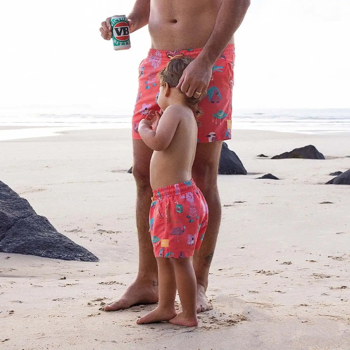 Outback Jack Boys Swim Shorts in Rust