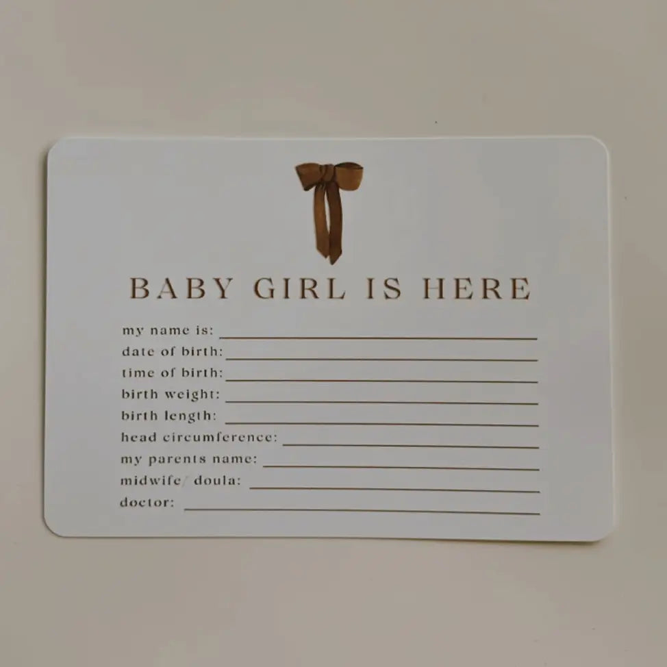 Hospital Birth Detail Card