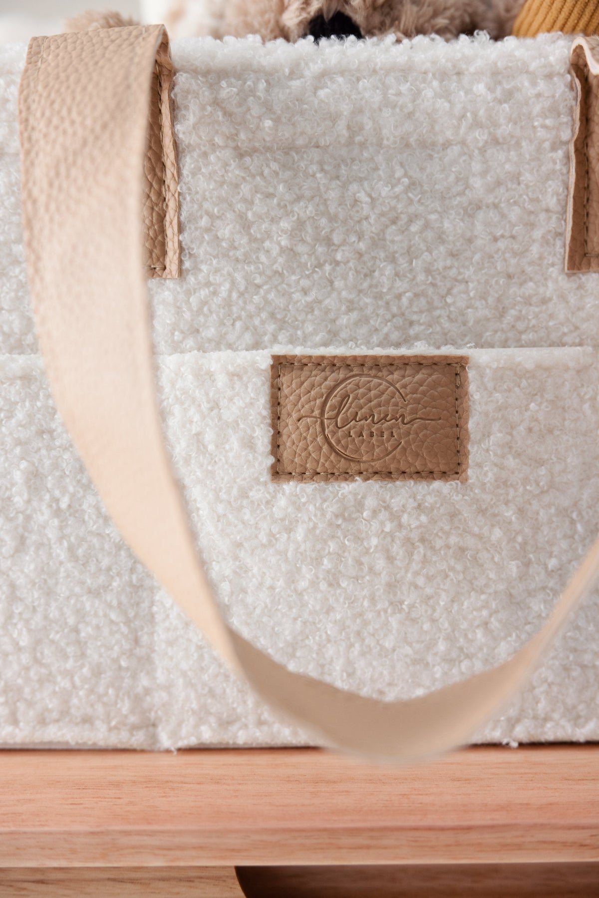Linen Label Teddy Nappy Caddy- Large Side Pocket