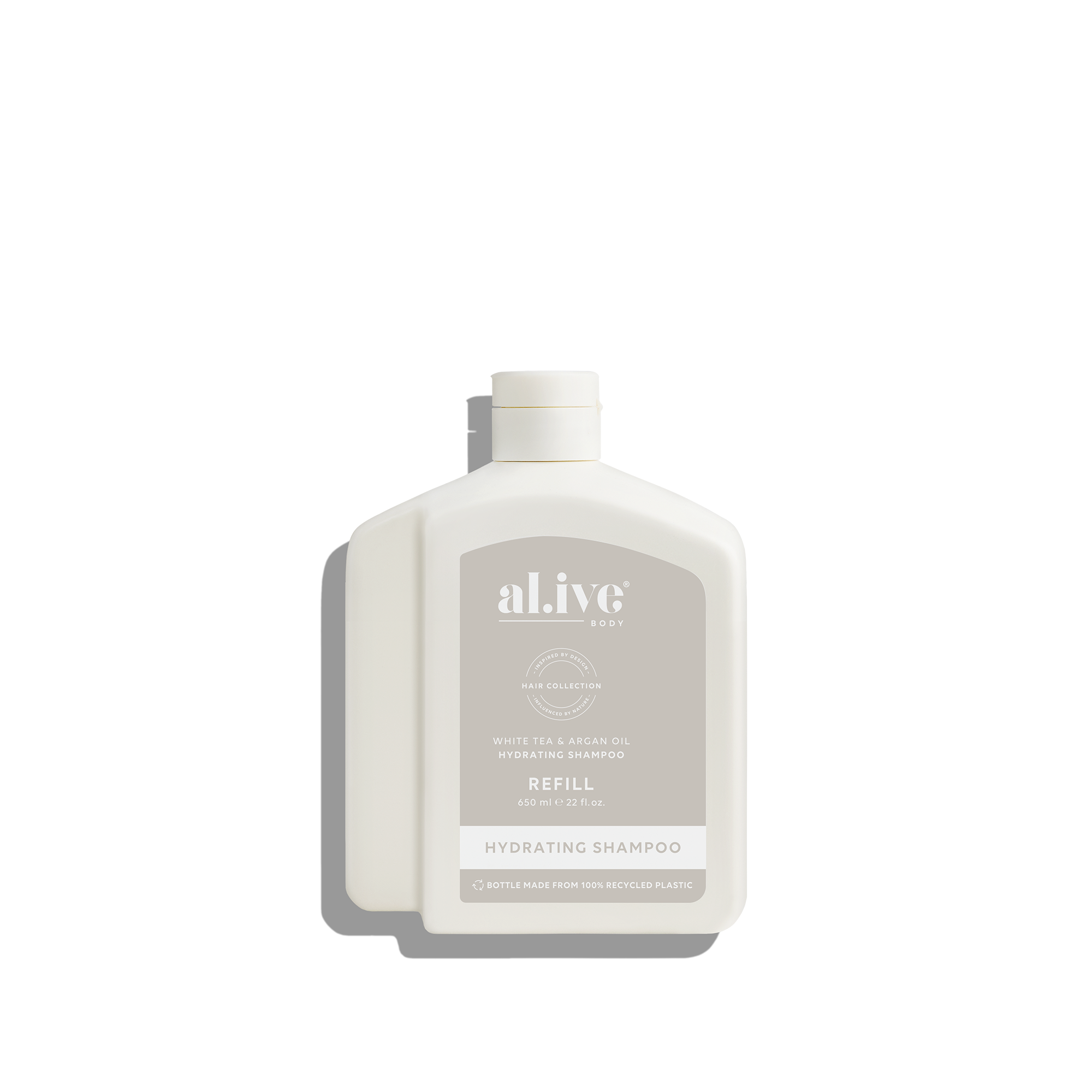 al.ive body   650ml Shampoo Refill White Tea & Argan Oil