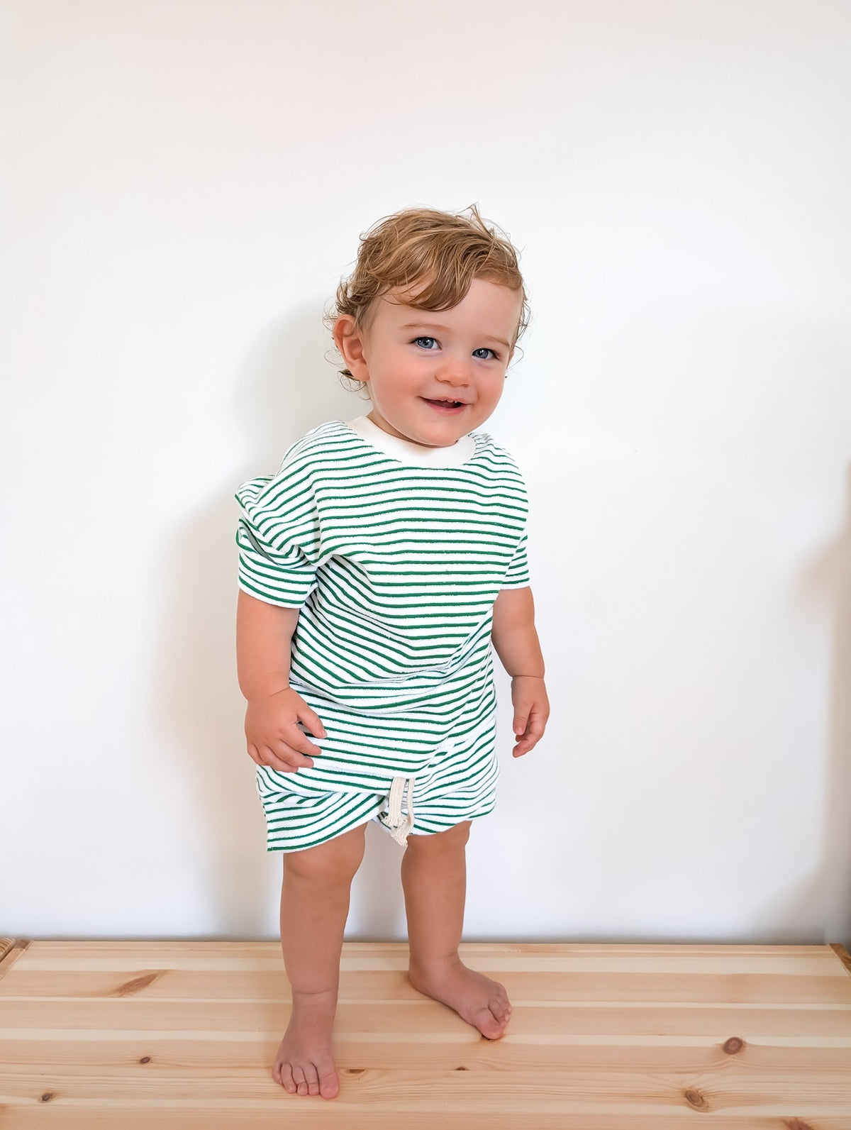 Kids Stripe Terry Set - Green