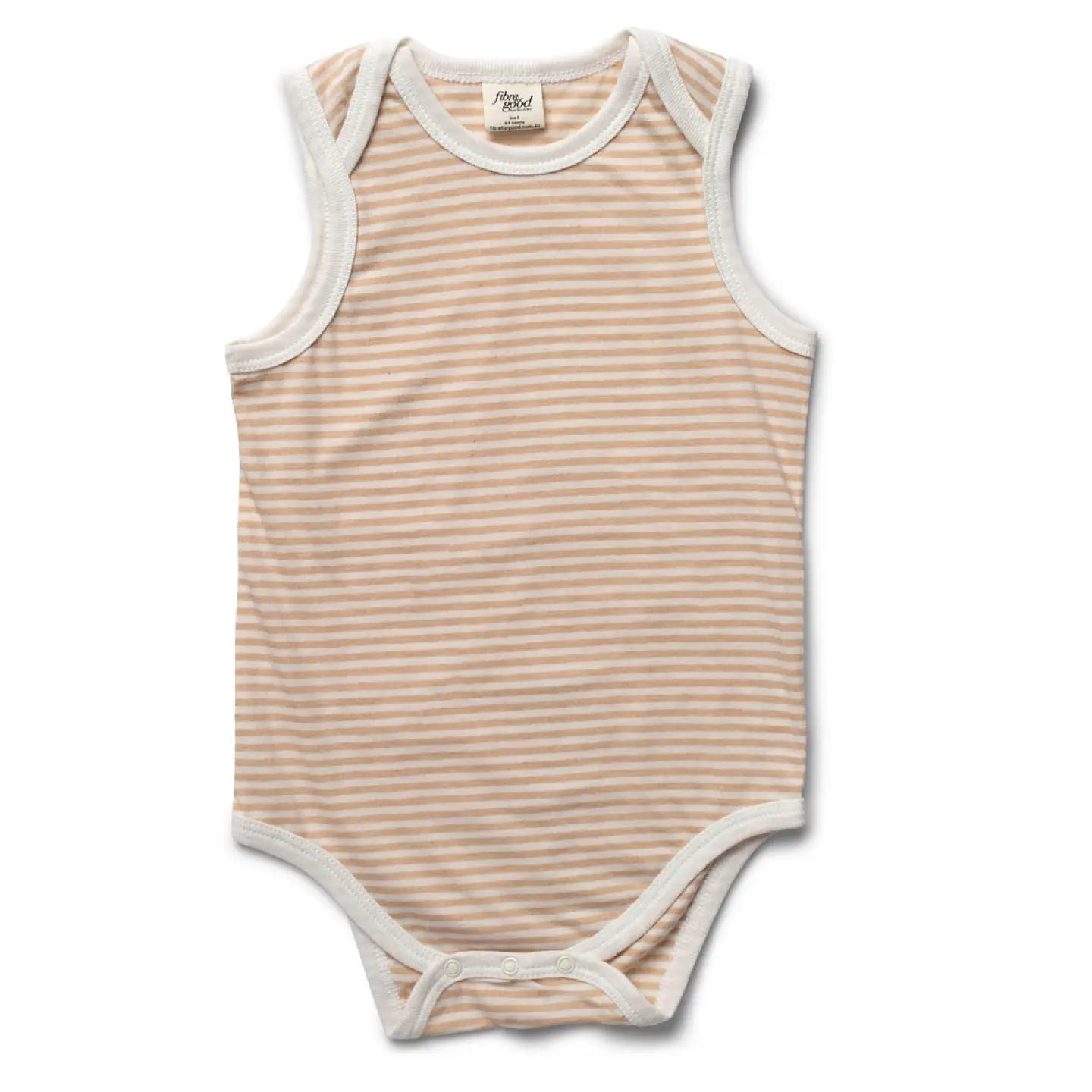 Undyed Organic Cotton Jersey Stripe Body Suit
