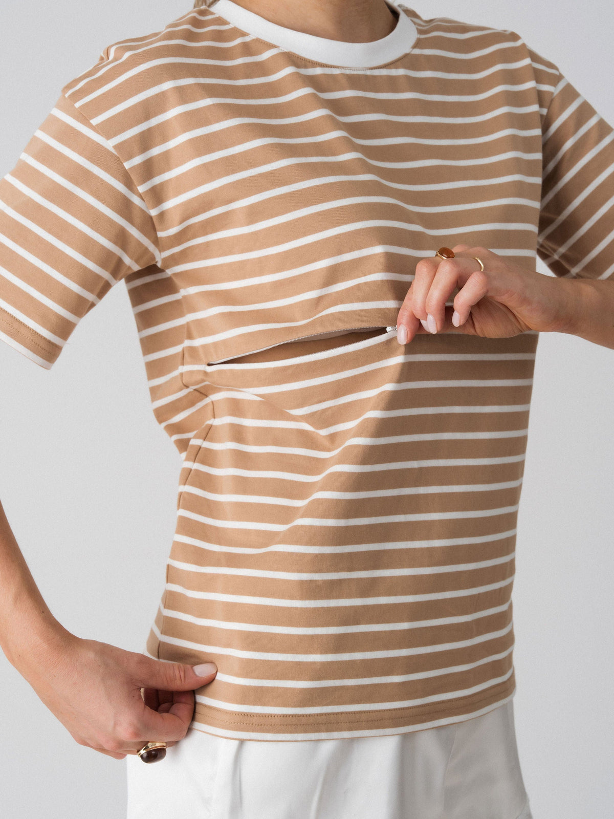 Issa Everyday Striped Tee with breastfeeding access