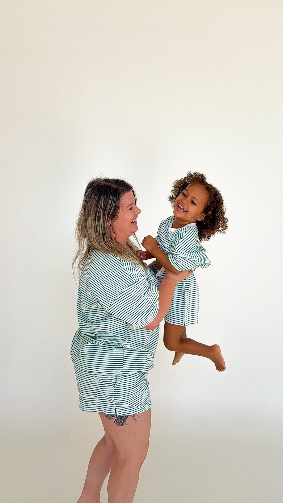 Kids Stripe Terry Set - Green