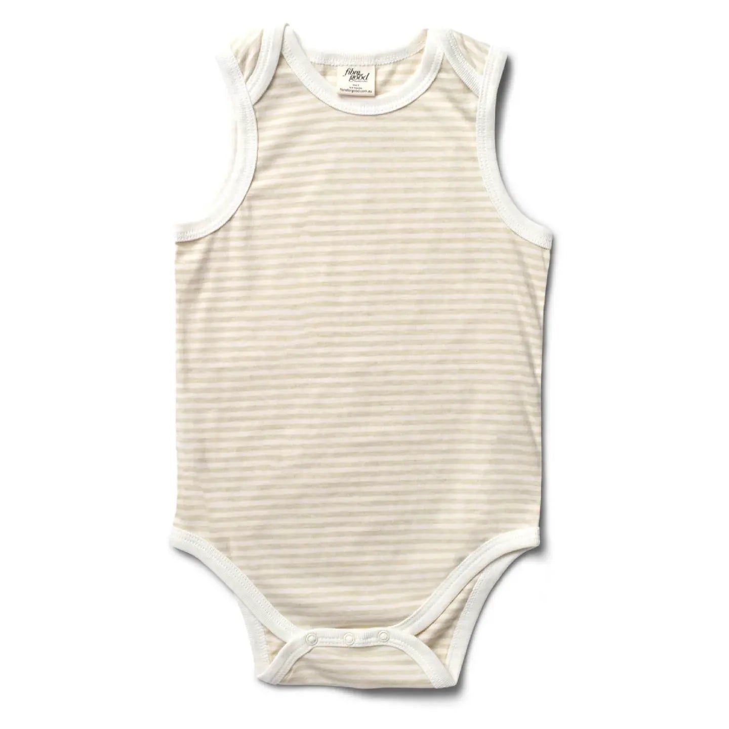 Undyed Organic Cotton Jersey Stripe Body Suit