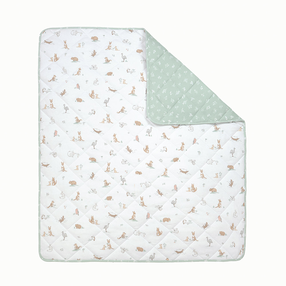 Reversible Quilted Cot Comforter - Australiana