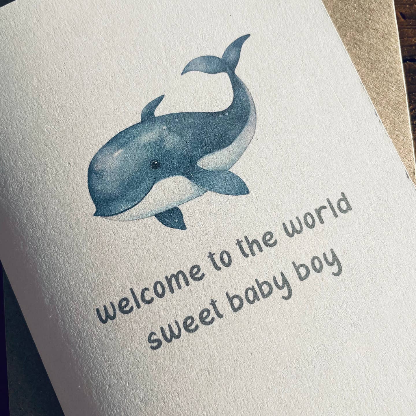 Welcome To the World Sweet Baby Boy - Whale