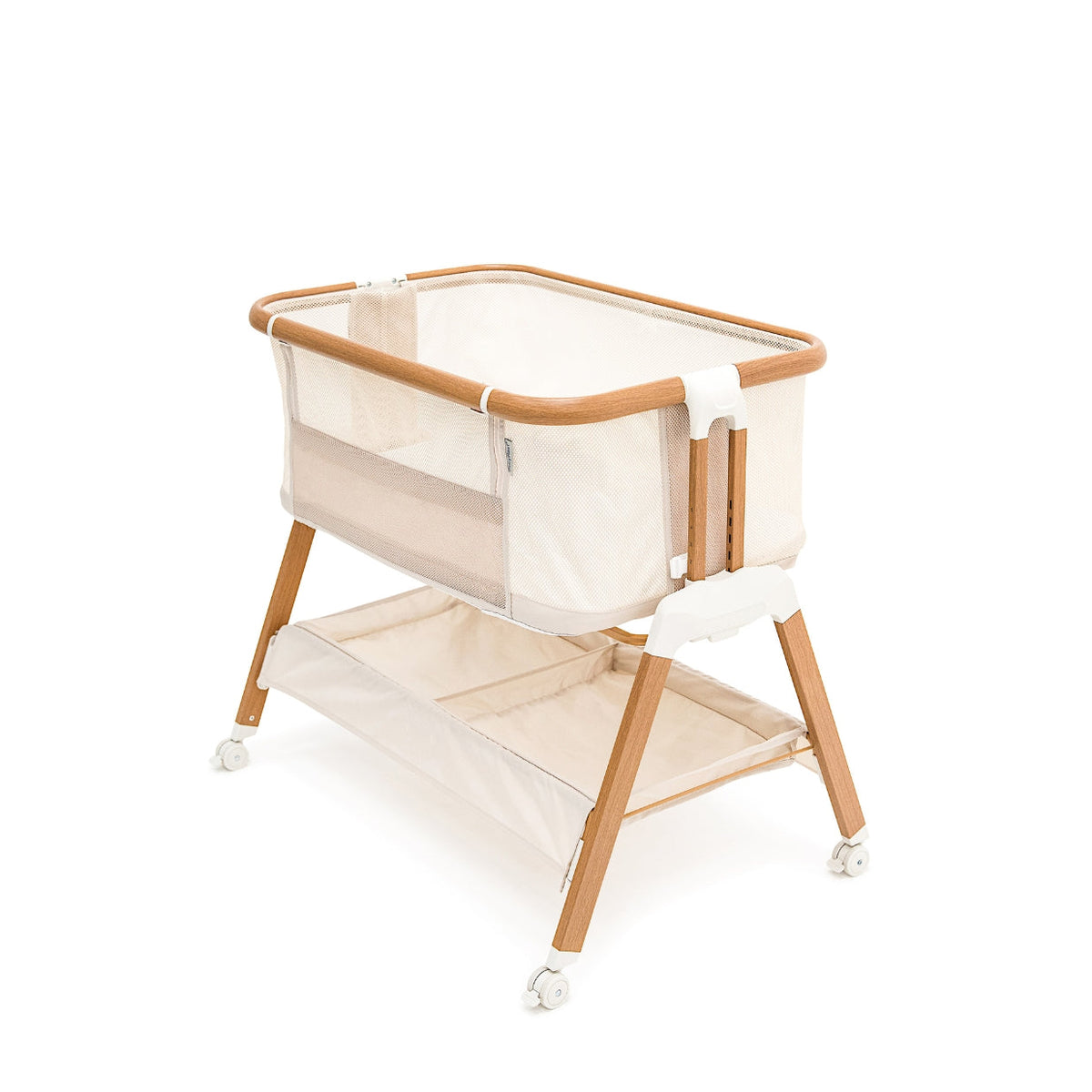 Alfie² Bedside Bassinet - Beige/Walnut
