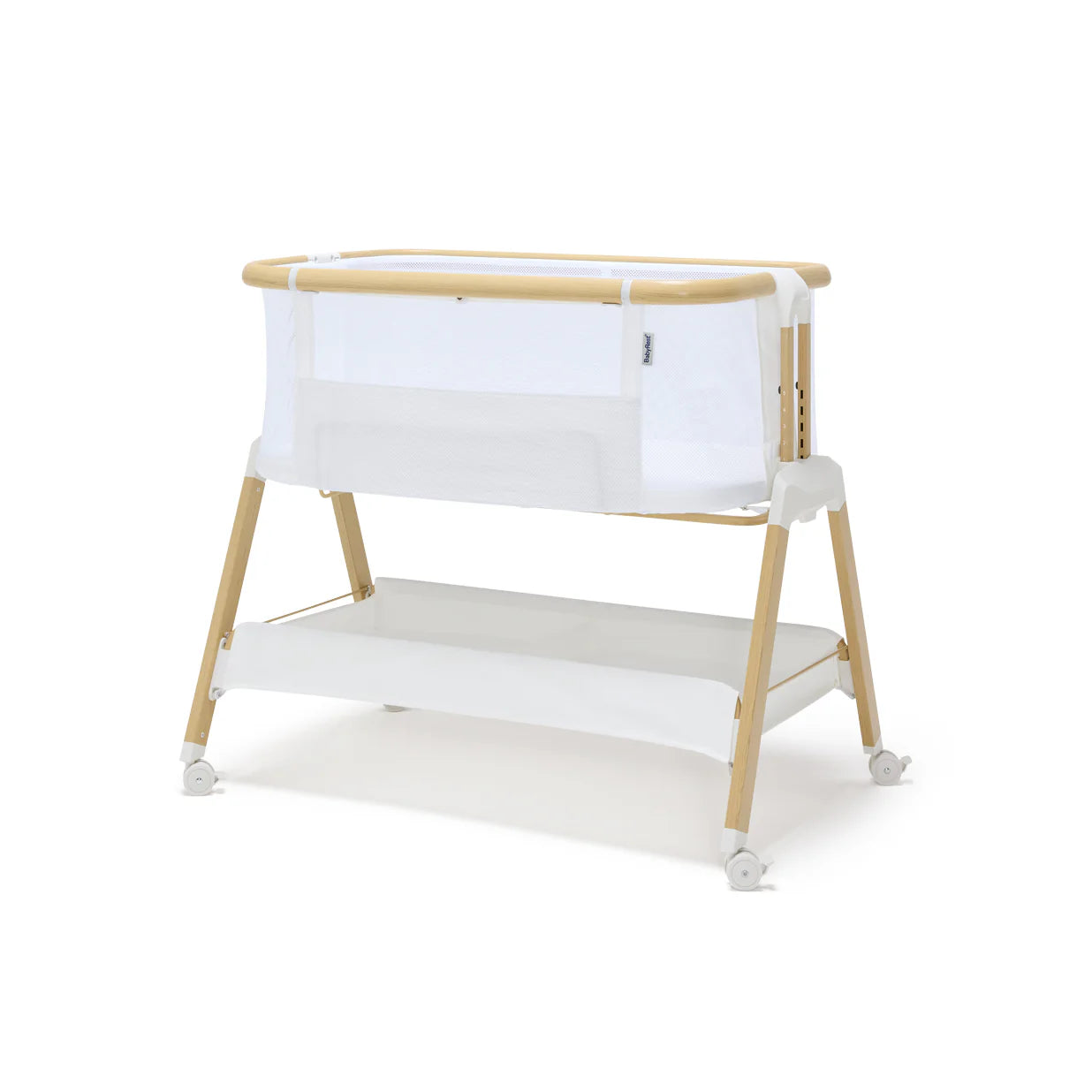 Alfie² Bedside Bassinet - White/Natural