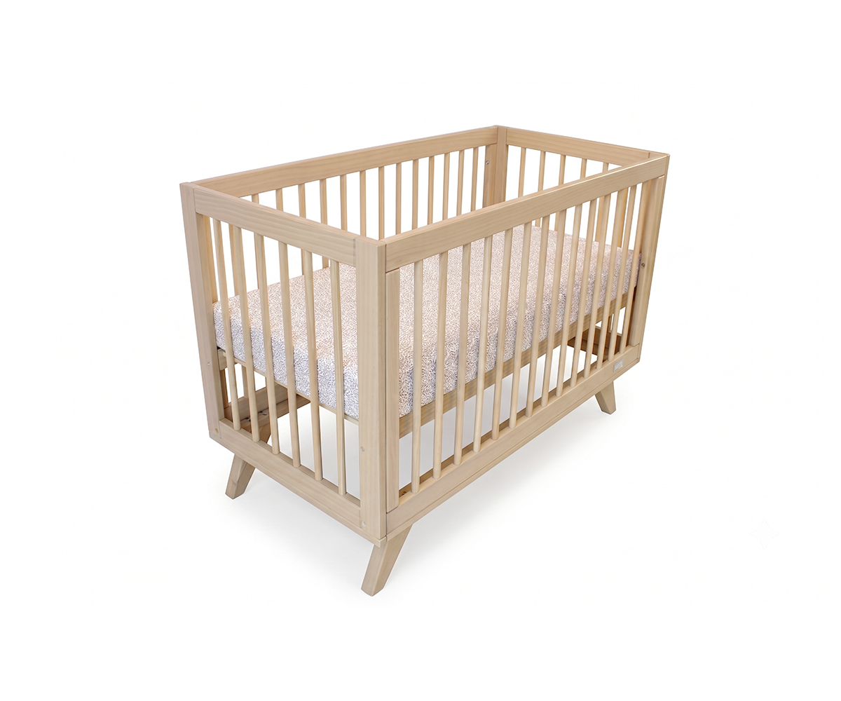 Aurora Compact Cot | Scandinavian Timber Cot for Small Spaces