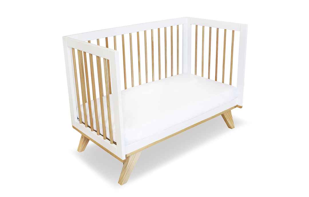 Aurora Compact Cot | Scandinavian Timber Cot for Small Spaces