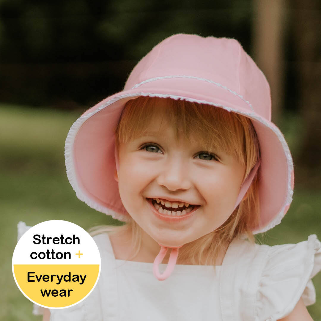 Toddler Bucket Hat - Blush Ruffle Trim
