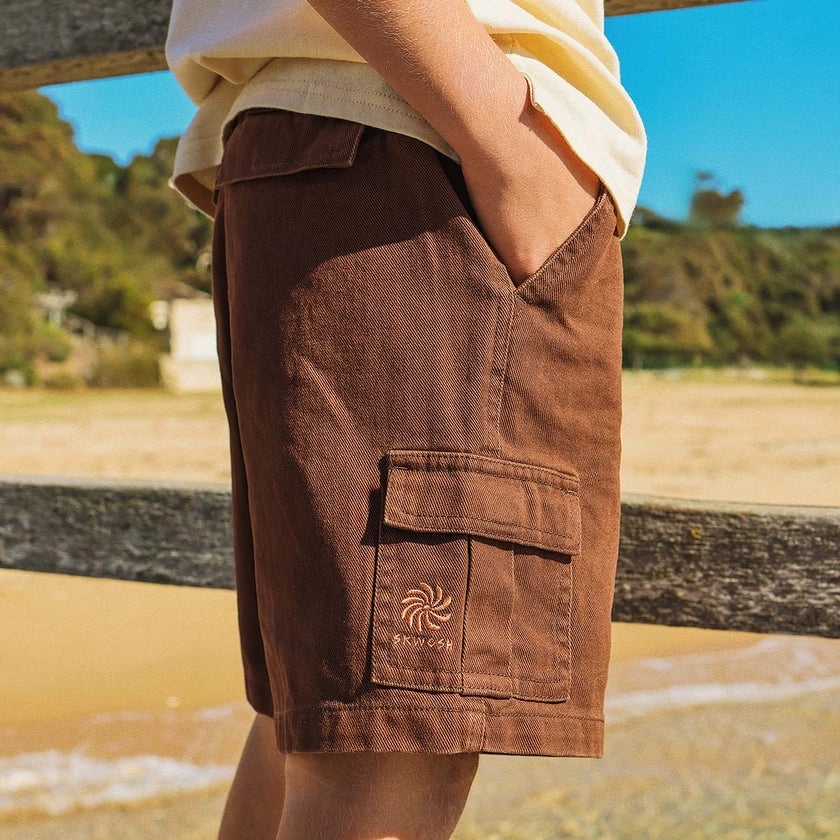 Boys Utility Shorts in Brown