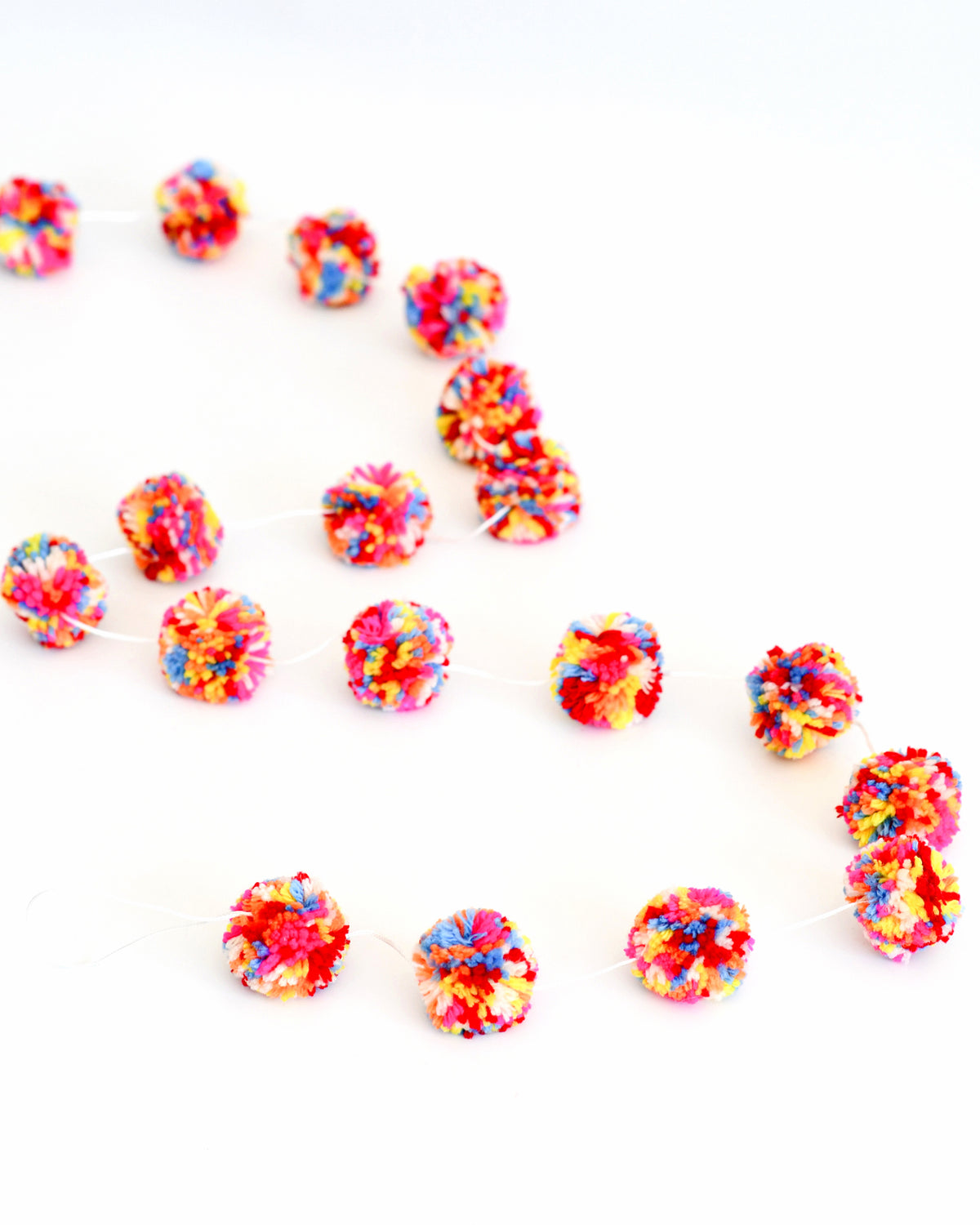 Festive Colourful Pom Pom Garland - 3m