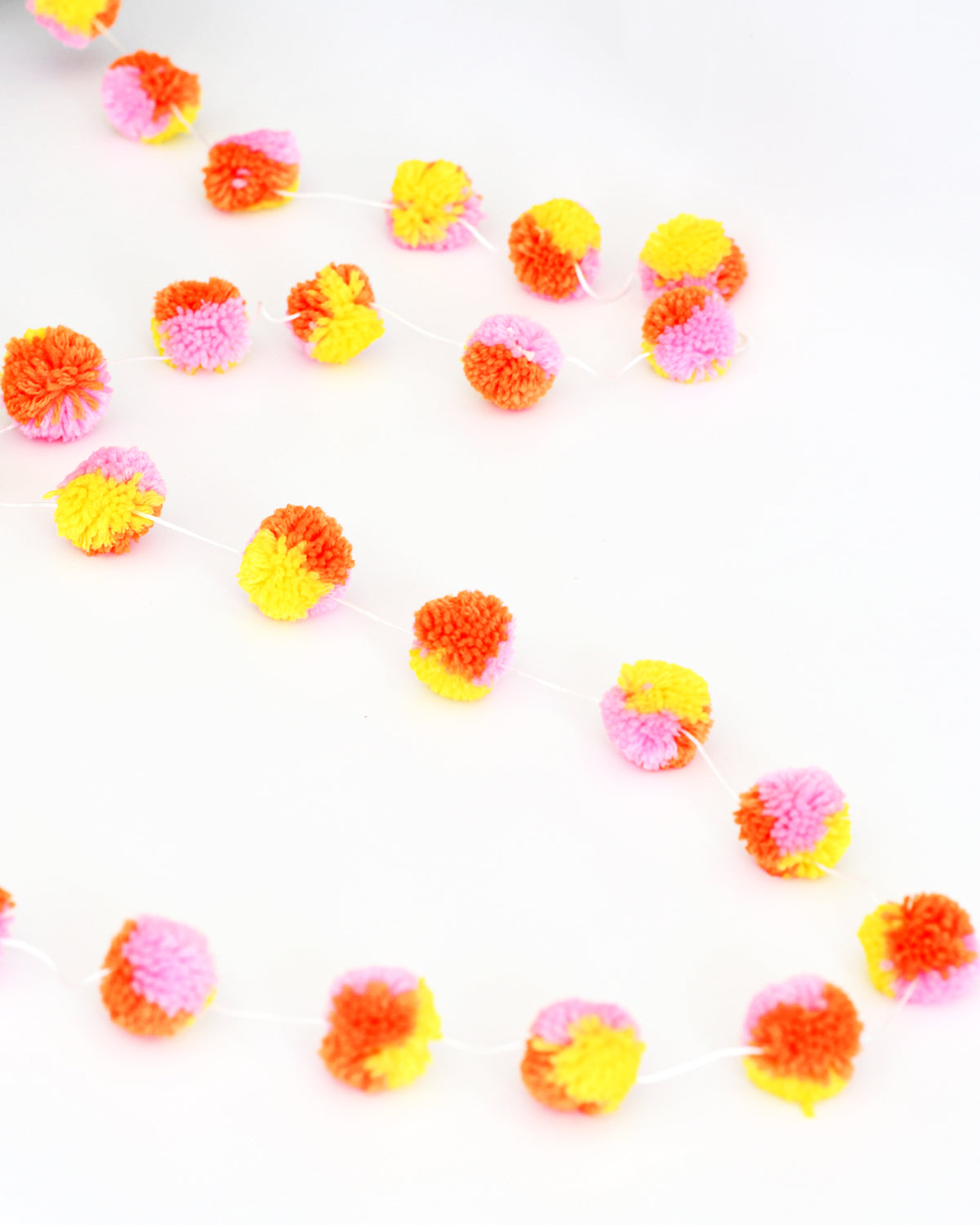 Festive Colourful Pom Pom Garland - 3m