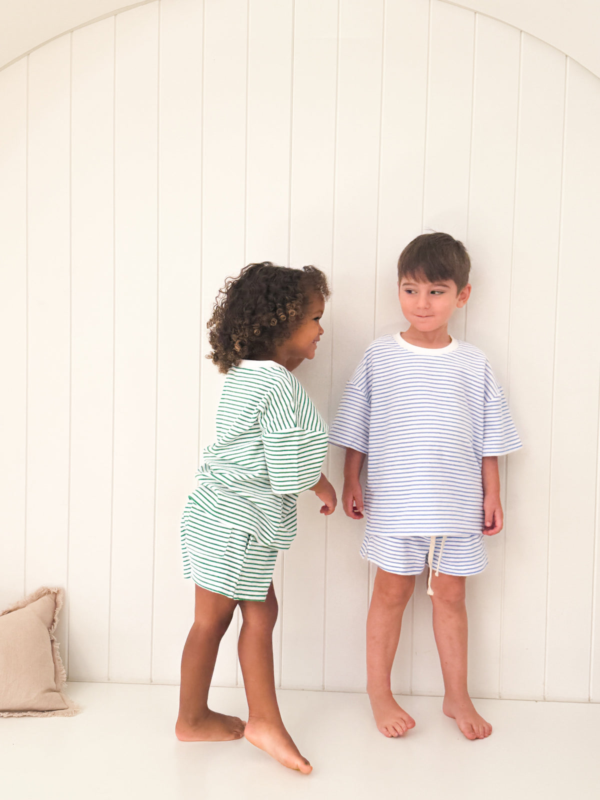 Kids Stripe Terry Set - Green