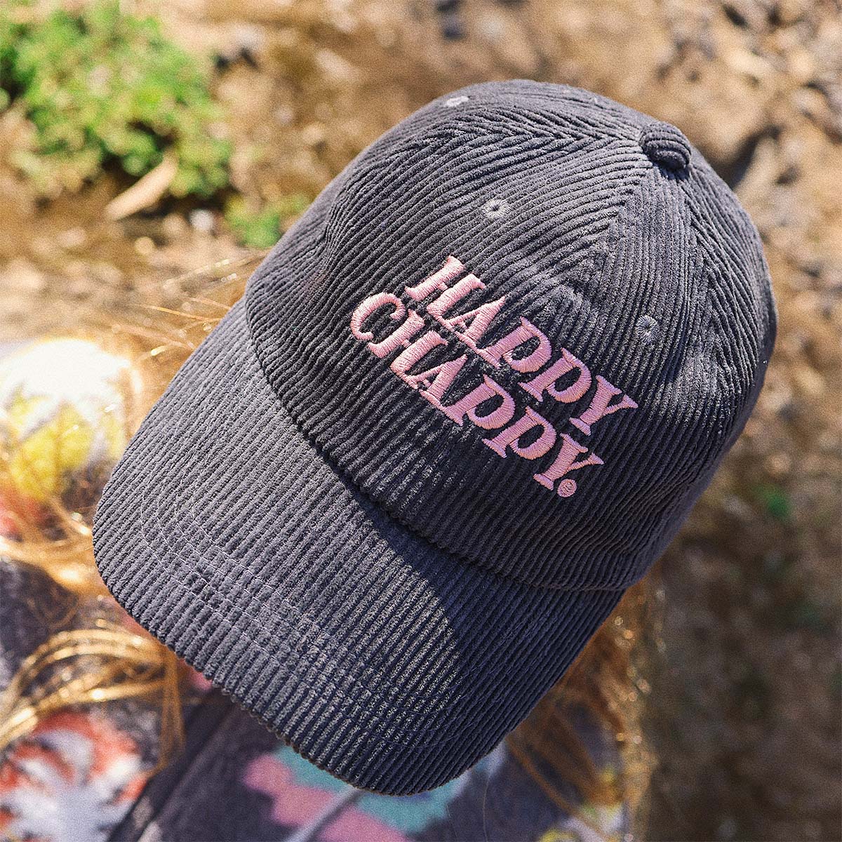 Kids Happy Chappy Cord Cap in Carbon