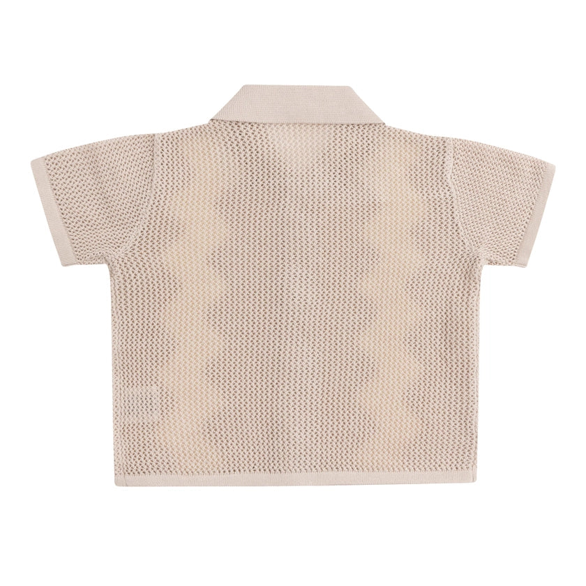 Shell Mesh Knit Short Sleeve Shirt