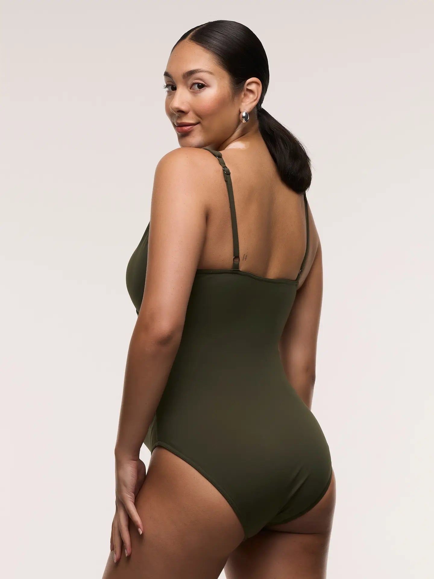 Cross Front One Piece Swimsuit – Forest