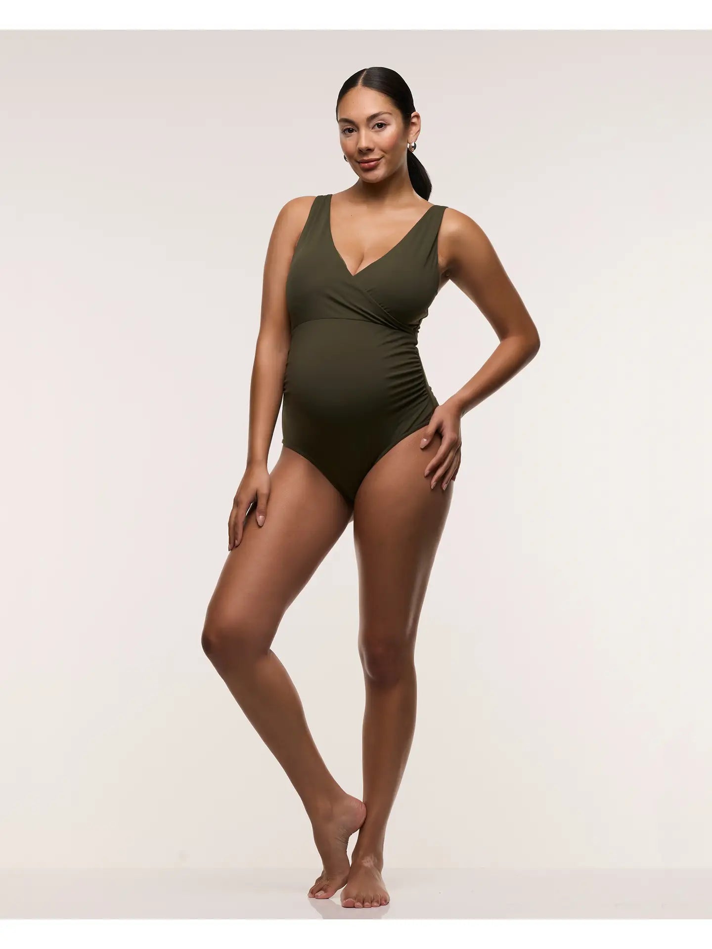 Cross Front One Piece Swimsuit – Forest