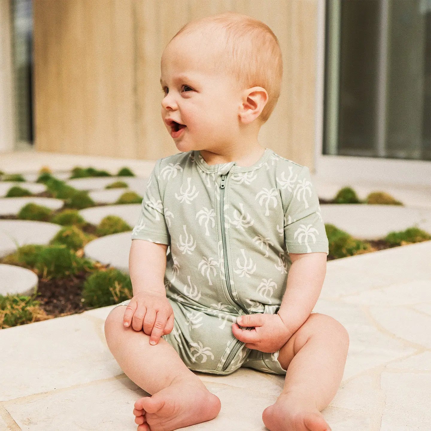 Palm Tree Day or Night Onesie Short Sleeve