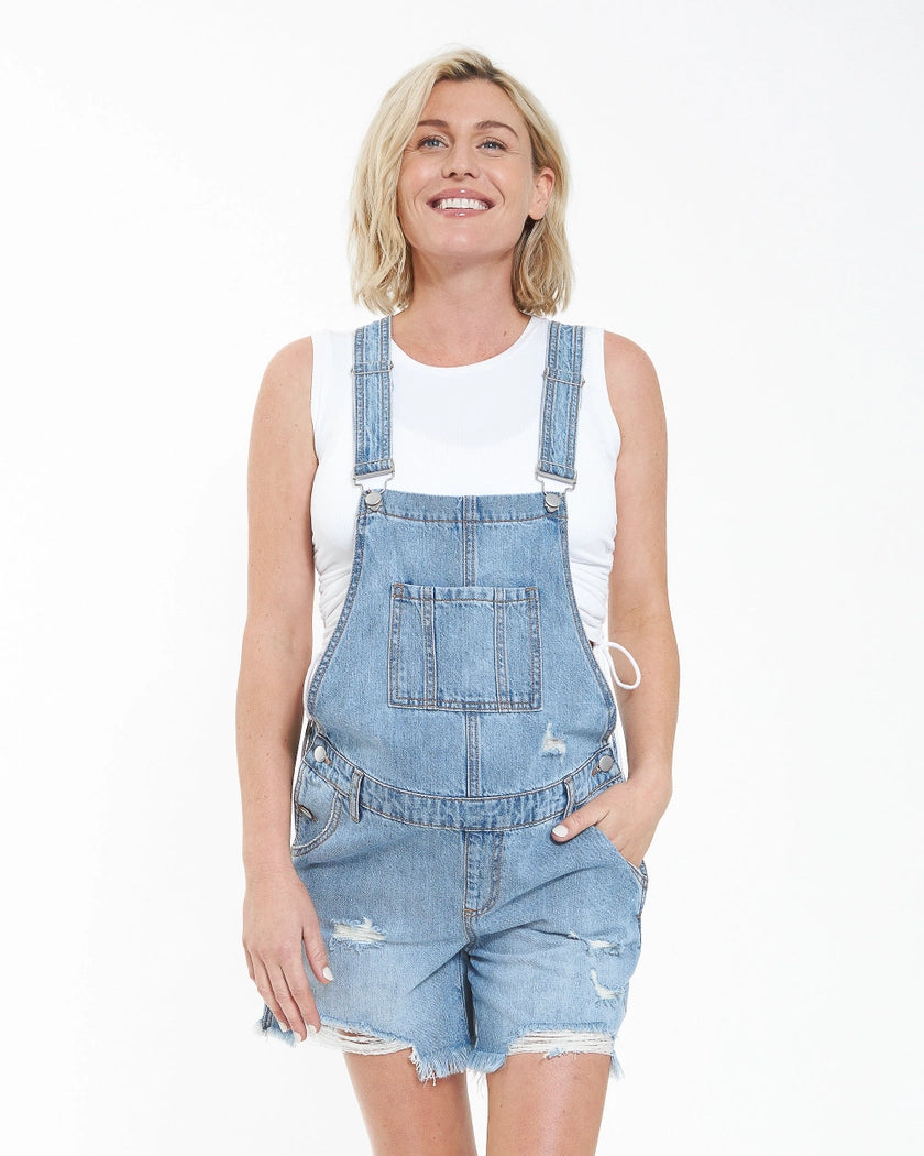 Denim Short Overall Pale Blue