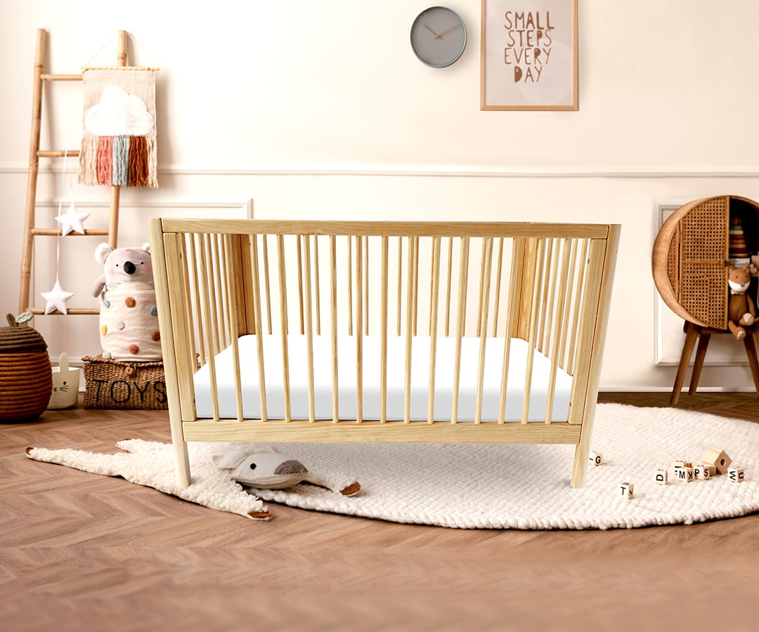 Babyhood Dune Cot – Natural or White - available to order
