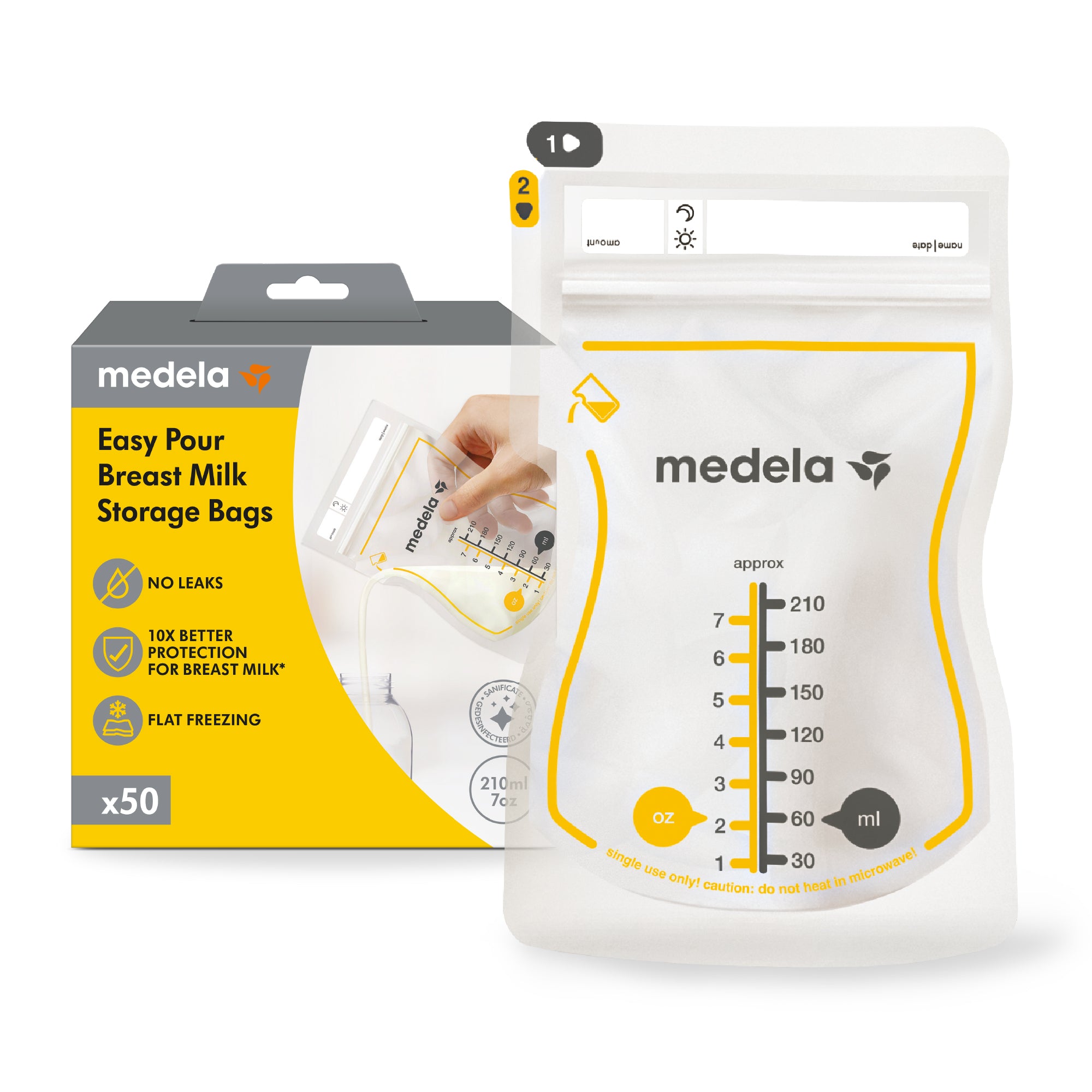 Medela Easy Pour Breast Milk Storage Bags (50 pack)
