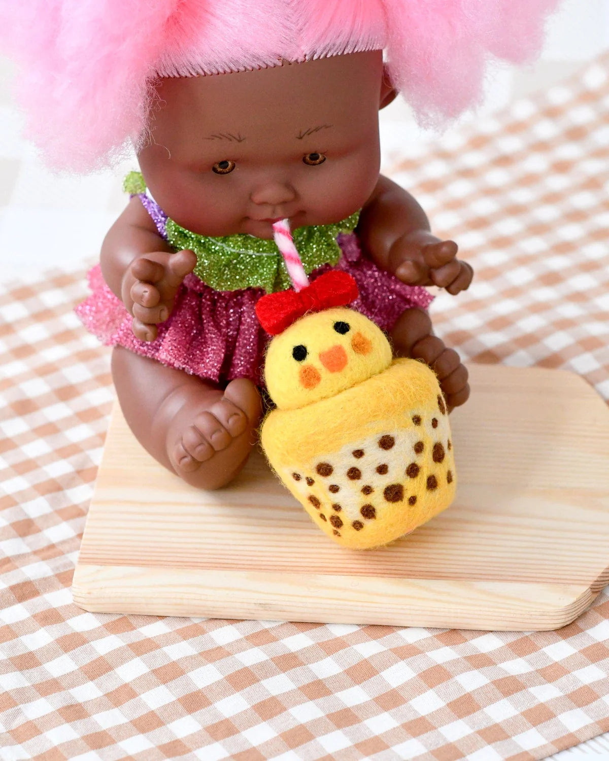 Felt Chick Boba Bubble Tea Drink