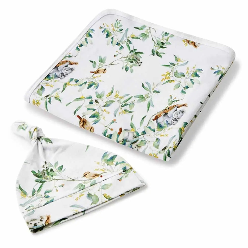 Organic Jersey Wrap & Beanie or Topknot Set