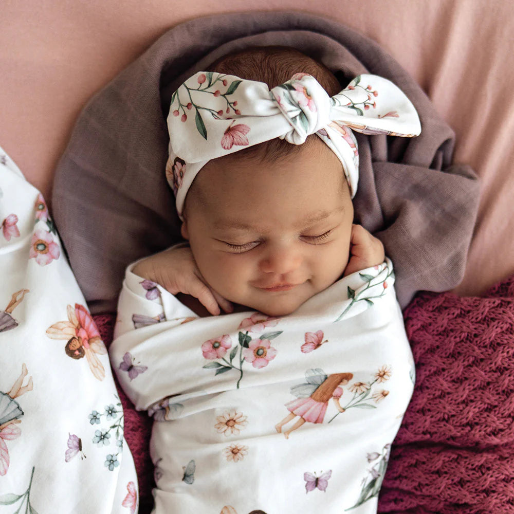 Organic Jersey Wrap & Beanie or Topknot Set