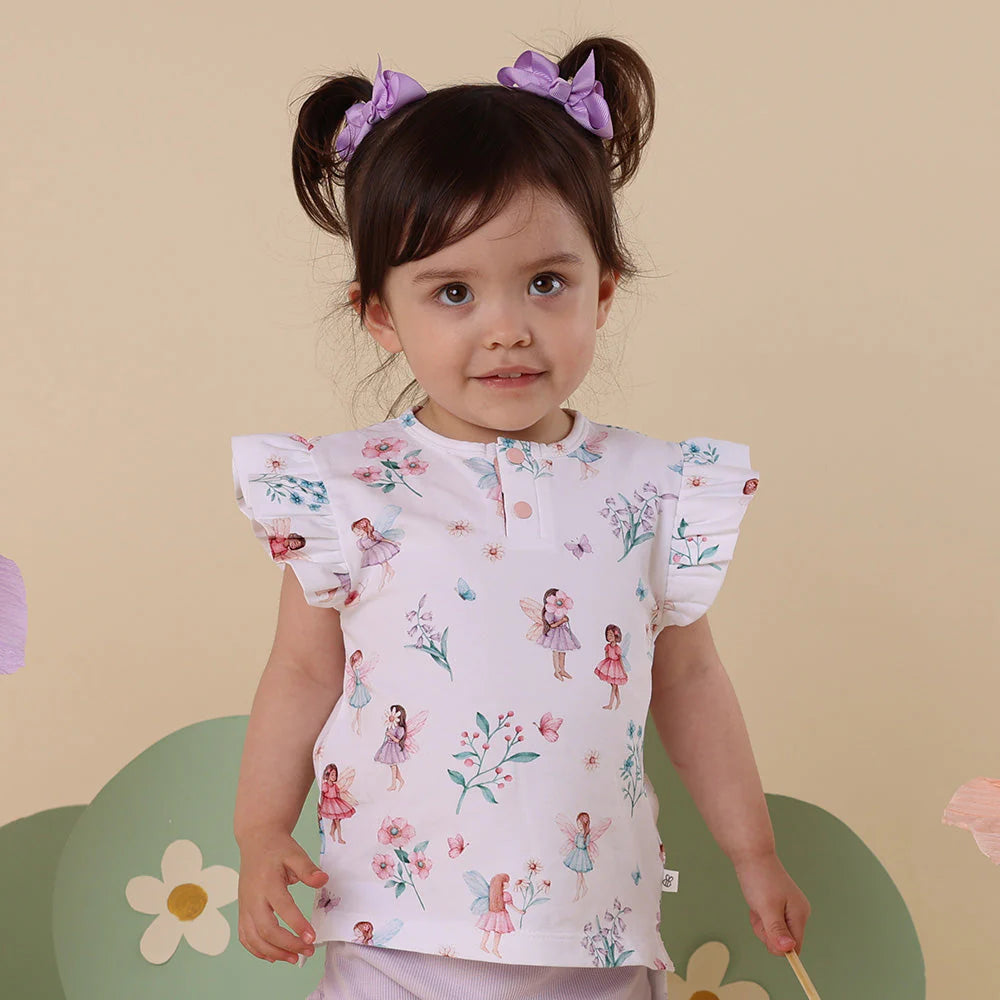 Fairy Garden Organic Short Sleeve Top with Frill