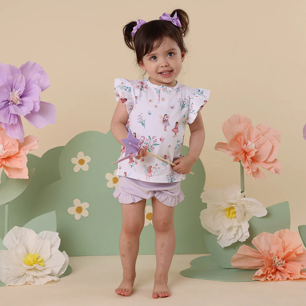 Fairy Garden Organic Short Sleeve Top with Frill