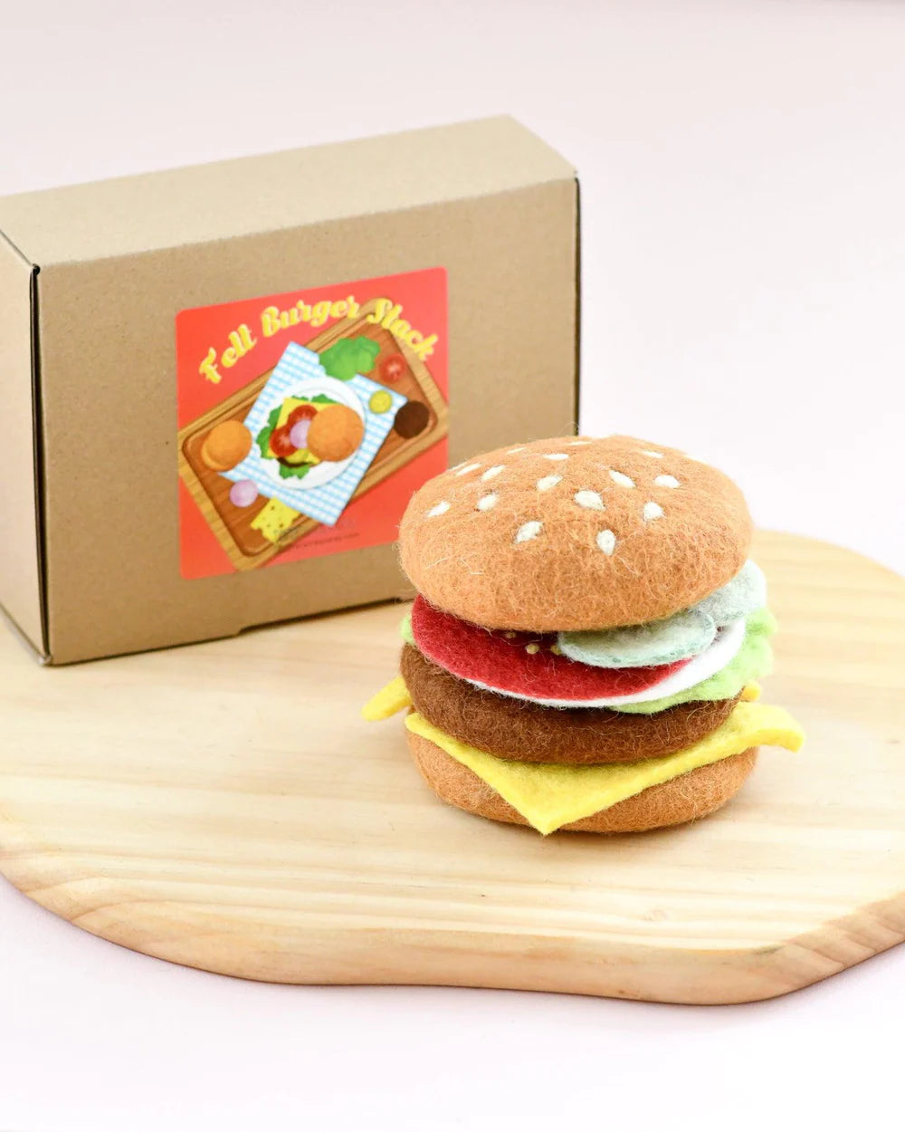 Felt Burger Stack Play Food Set