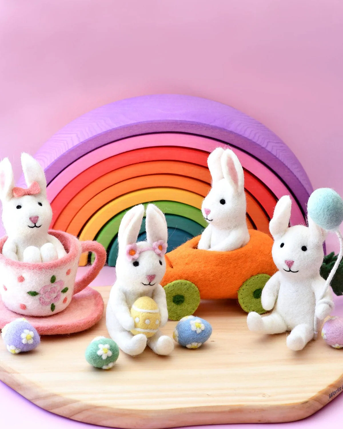 Felt Rabbit with Carrot Car