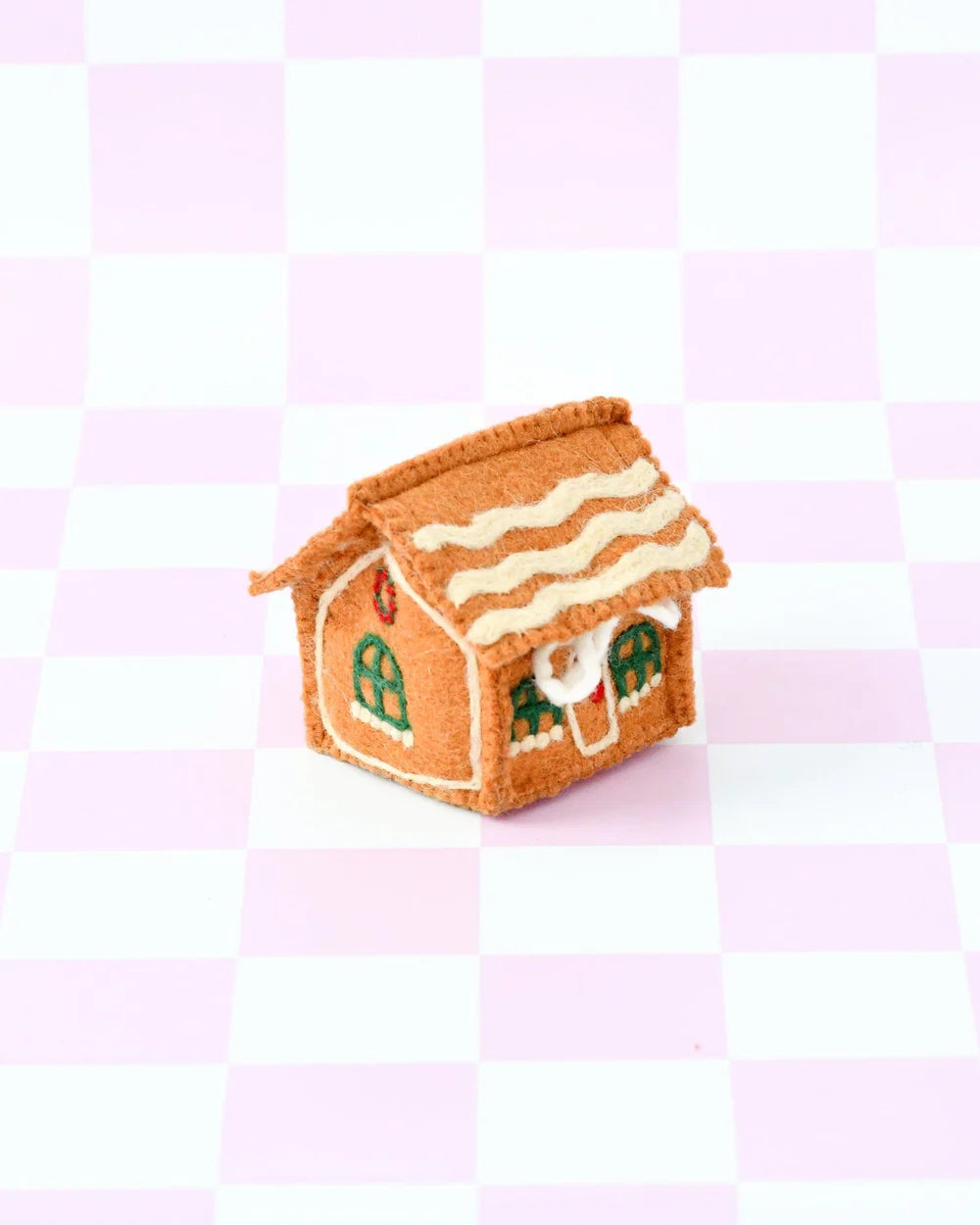Felt Gingerbread House – Green Windows