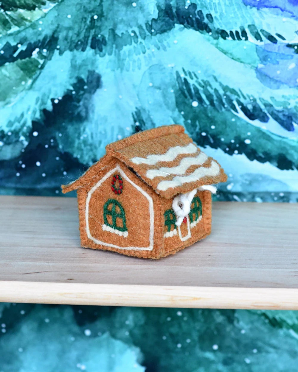 Felt Gingerbread House – Green Windows