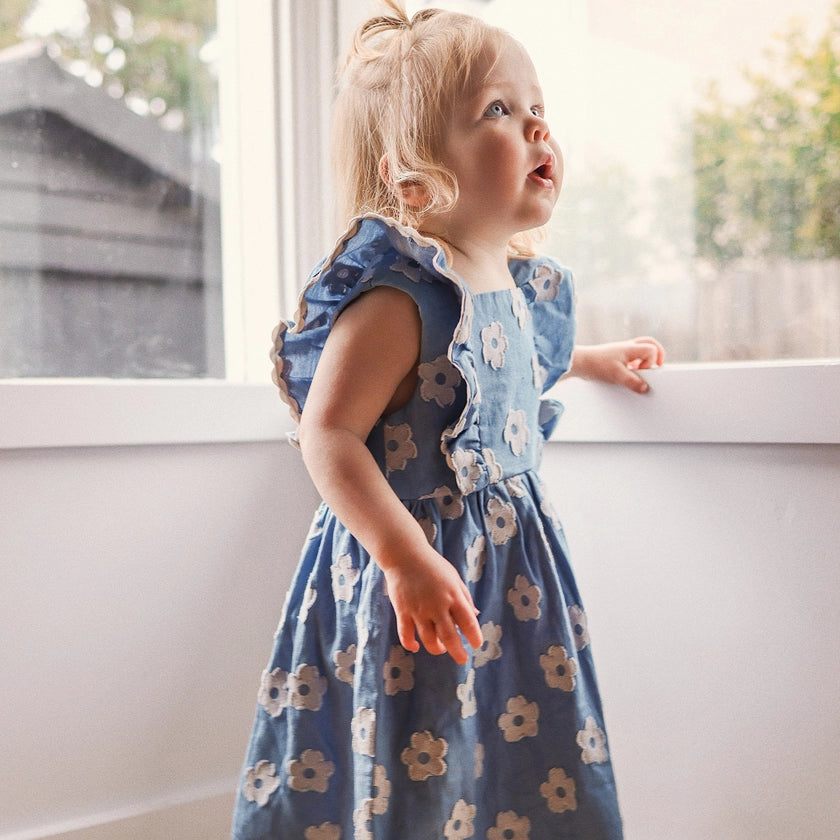 Floral Print Chambray Dress