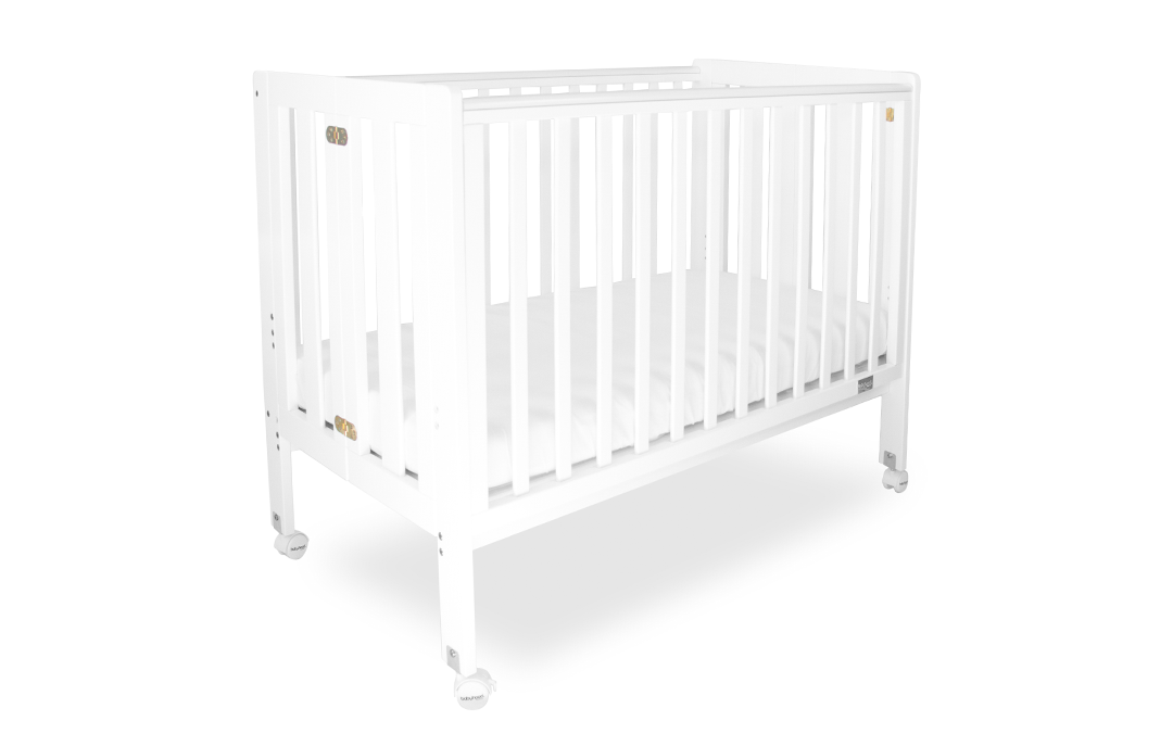 Babyhood Fold N Go Timber Cot - White or Baltic - available to order