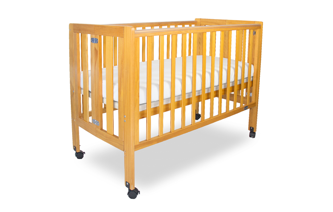Babyhood Fold N Go Timber Cot - White or Baltic - available to order
