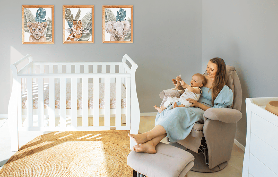 Babyhood Georgia Sleigh Cot Luxx - available to order