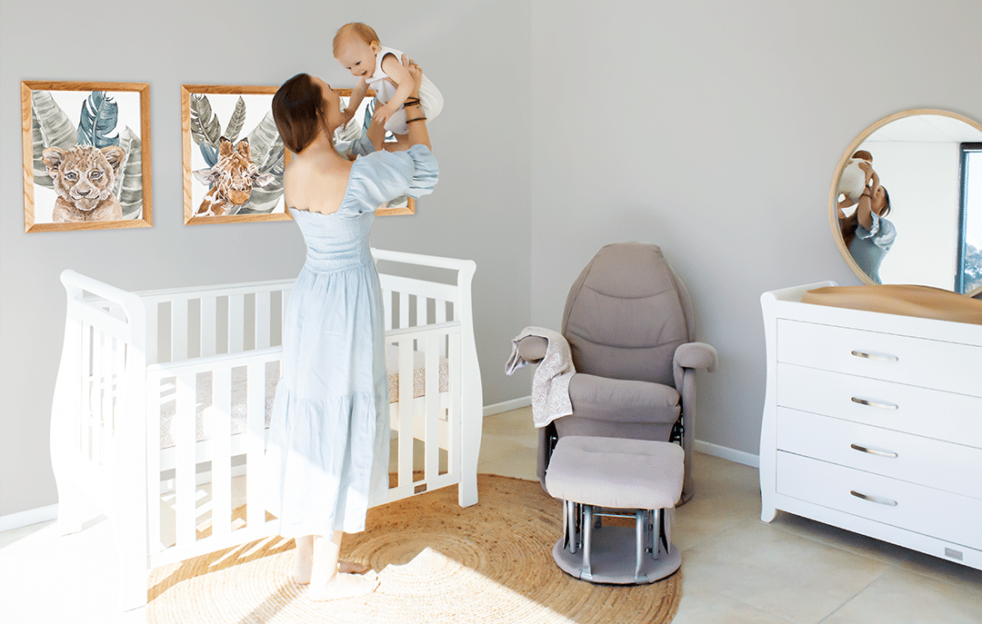 Babyhood Georgia Sleigh Cot Luxx - available to order