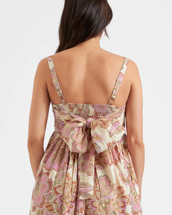 Hope Tie Back Linen Dress Natural