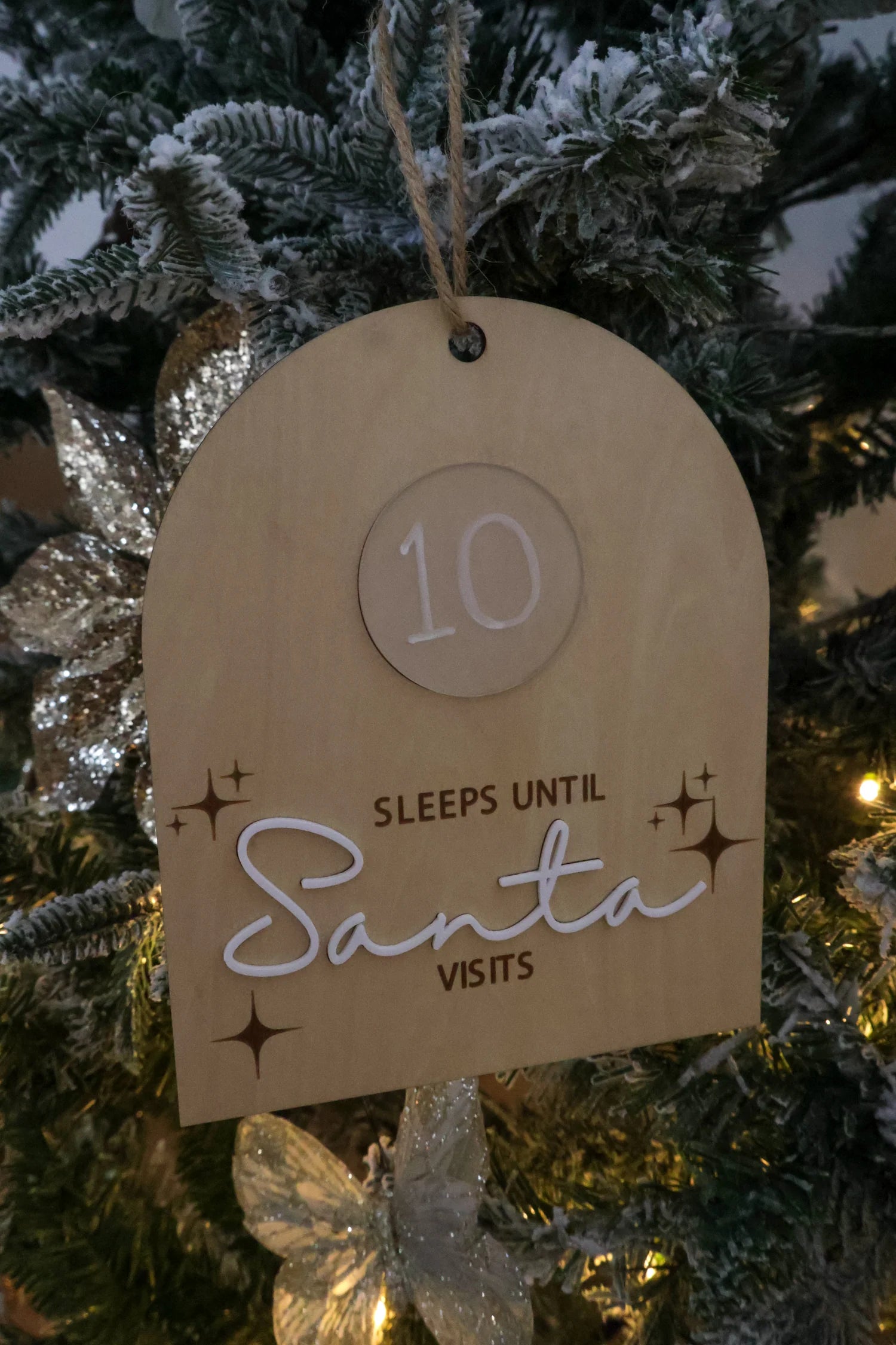 Sleeps Until Santa Visits Plaque