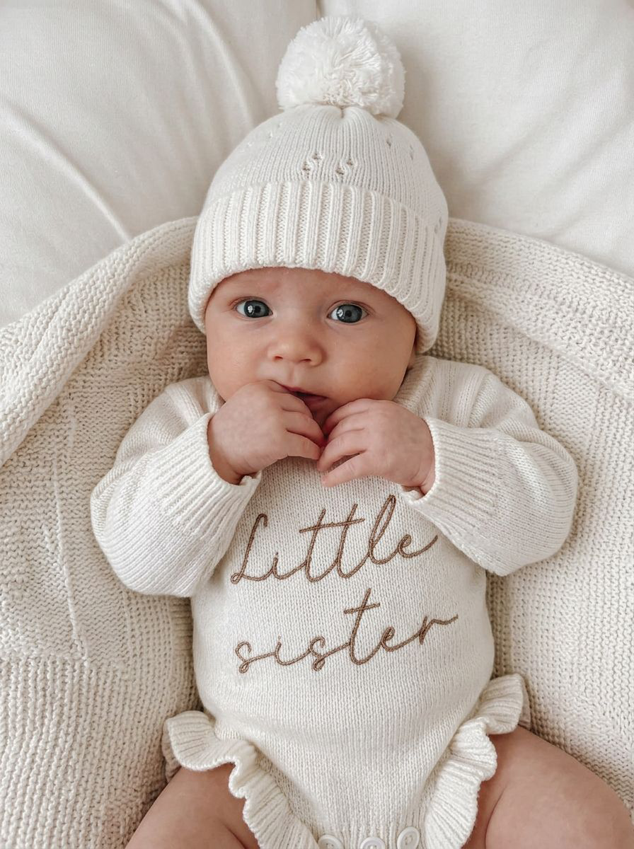 LITTLE SISTER - FRILL ROMPER | MILK