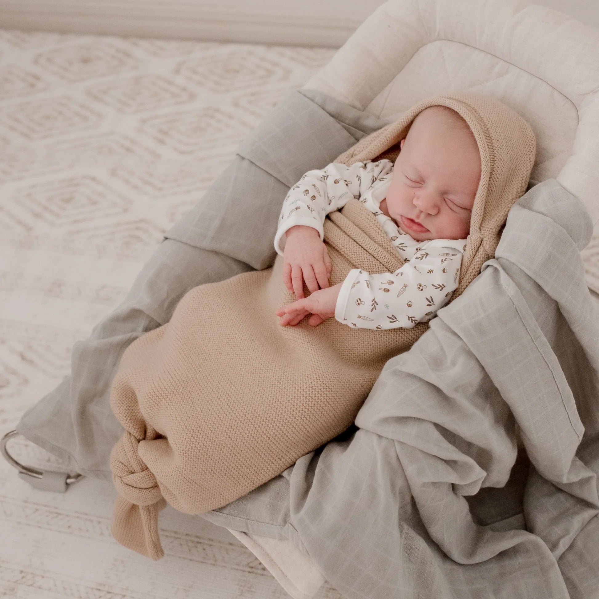 Merino Wool Newborn Cocoon Baby Wrap
