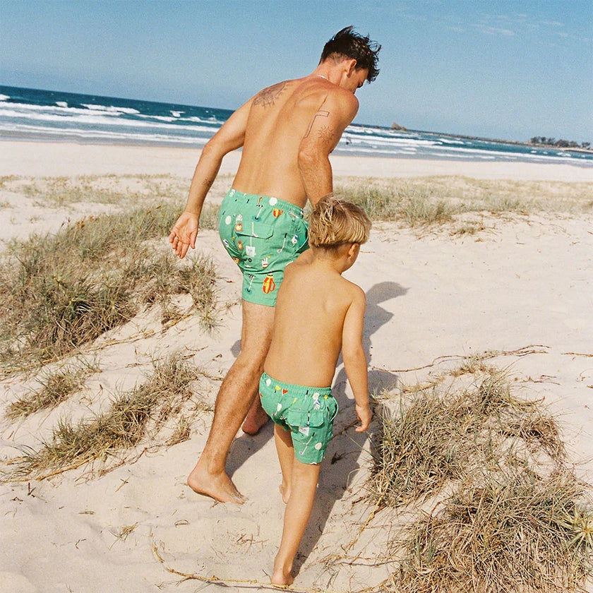 Golf theme Kids Swim Shorts in Green