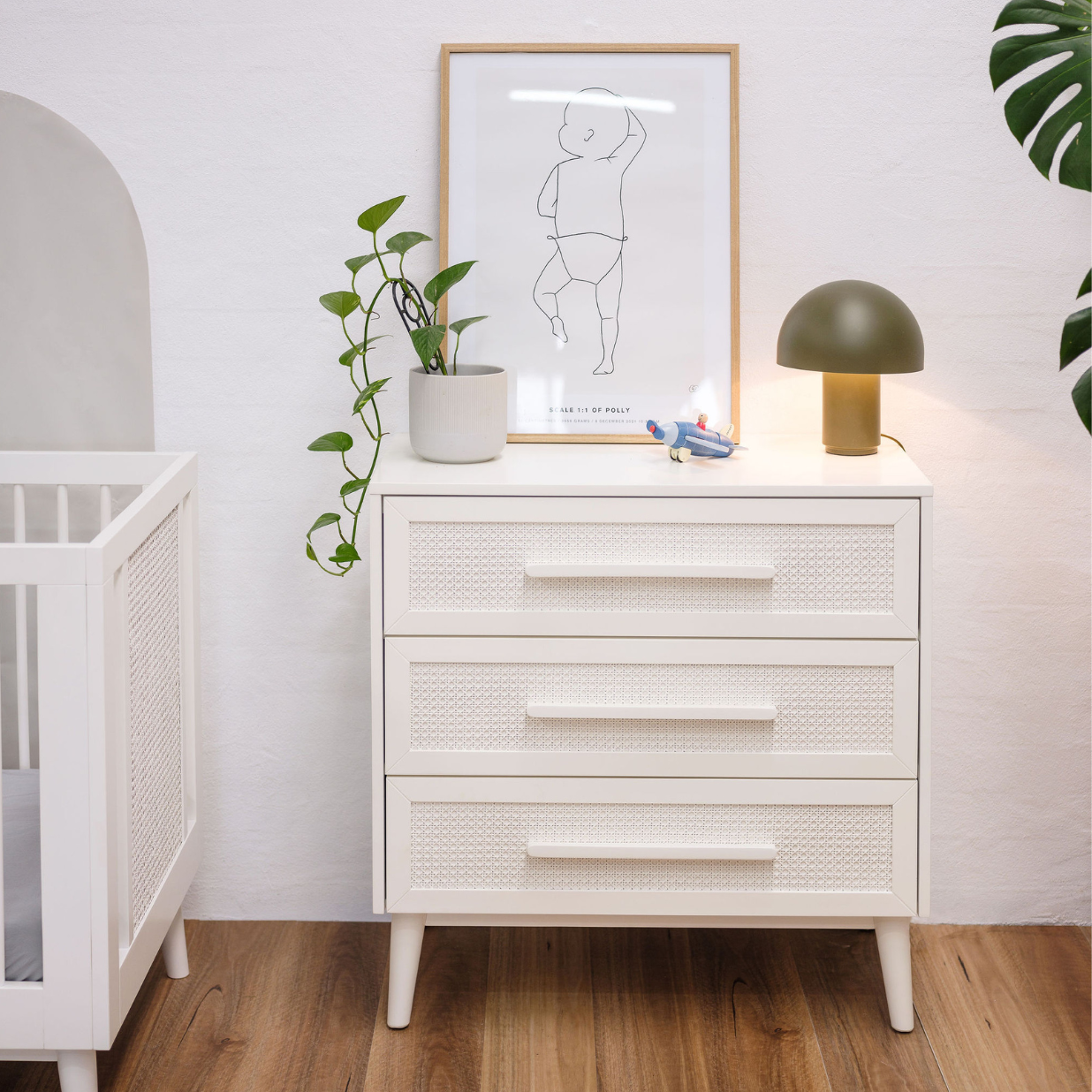 BabyRest Kaya Chest 3 Drawer - White or Teak - available to order