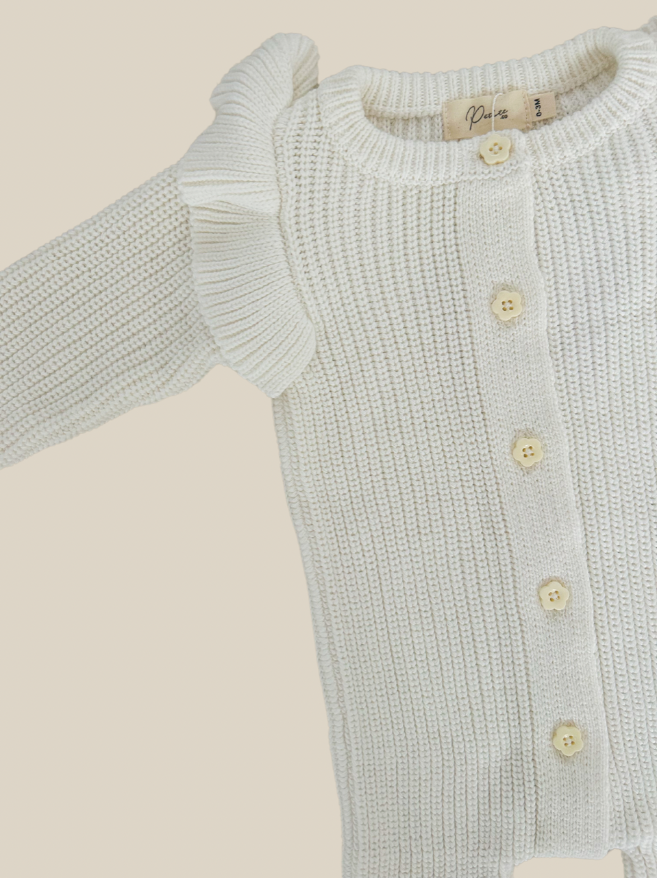 Long Flutter Ribbed Romper Milk