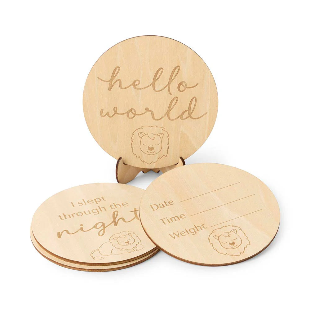 Snuggle Hunny Lion Wooden Milestone Cards